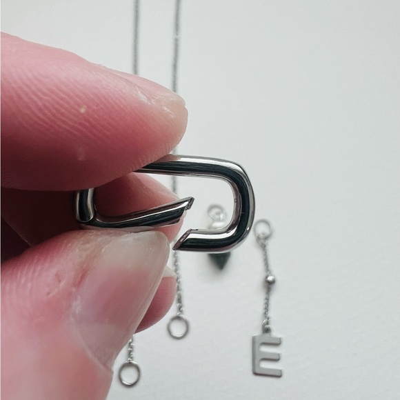 1x natural crystal pendant and name initial on rolo chain necklace 18” - Picture 4 of 5